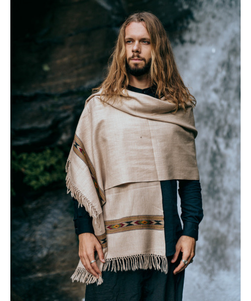 Echapre beige shaila, porter en cache coeur