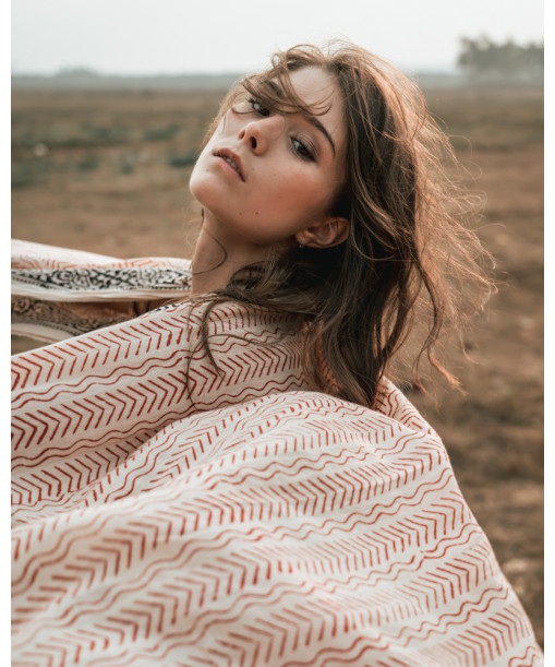 Détails de l'imprimé en fleche du foulard amba