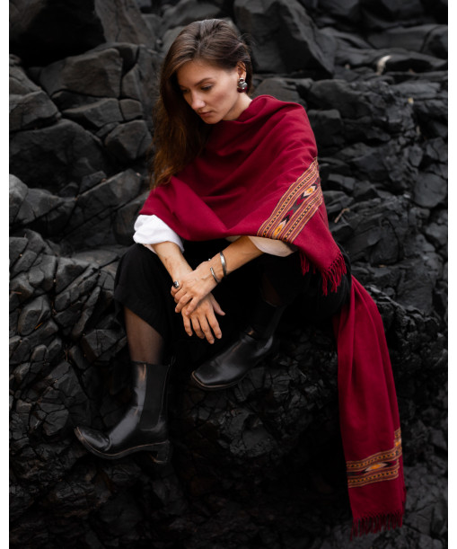 Maxi châle rouge, chale de meditation
