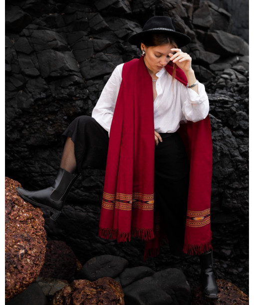 Big size shawl red shawl