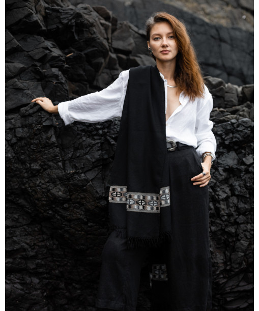 Étole laine mérinos, porté autour sur les épaules